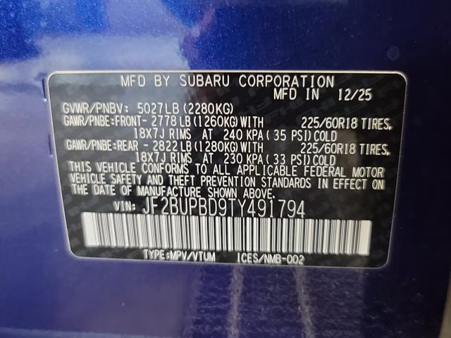 2026 Sapphire Blue Pearl Subaru Outback Premium AWD SUV