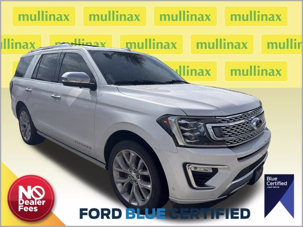 2019 White Platinum Clearcoat Metallic Ford Expedition Platinum RWD SUV