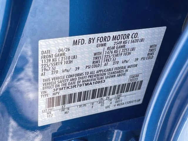 2026 Velocity Blue Metallic Ford Mustang Mach-E Premium RWD SUV