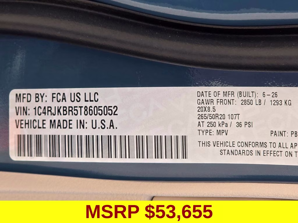 2026 Steel Blue Jeep Grand Cherokee L Limited 4X4 SUV