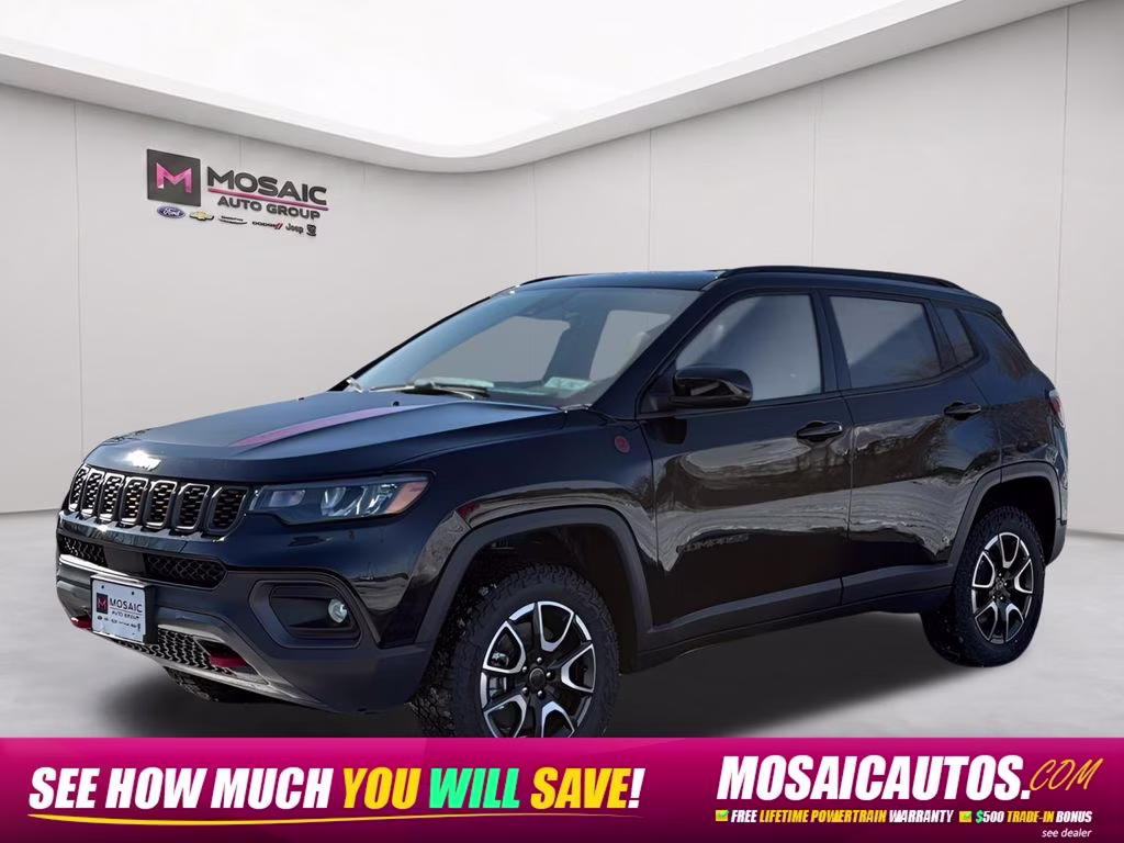 2026 Diamond Black Crystal Pearlcoat Jeep Compass Trailhawk 4X4 SUV