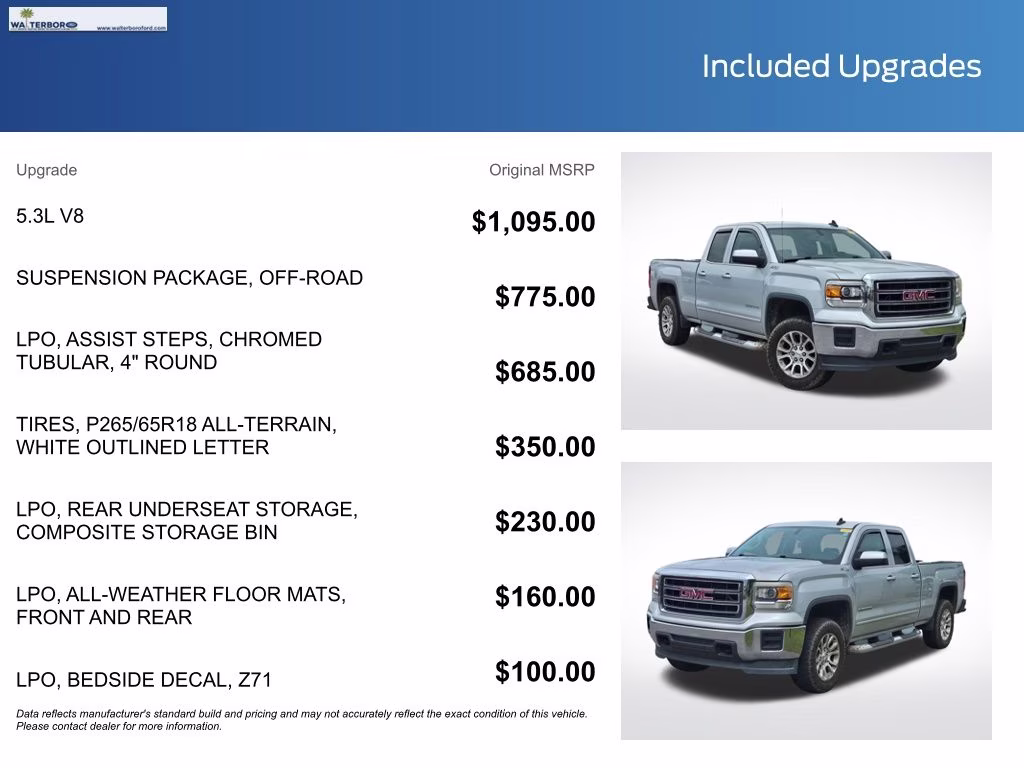 2015 Quicksilver Metallic GMC Sierra 1500 SLE 4X4 Truck