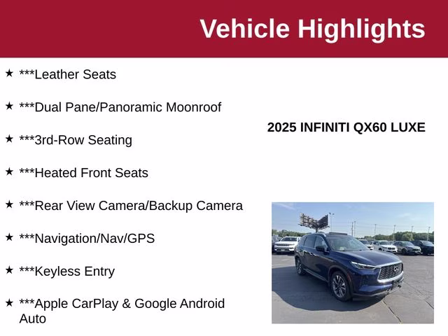 2025 Grand Blue INFINITI QX60 LUXE AWD SUV
