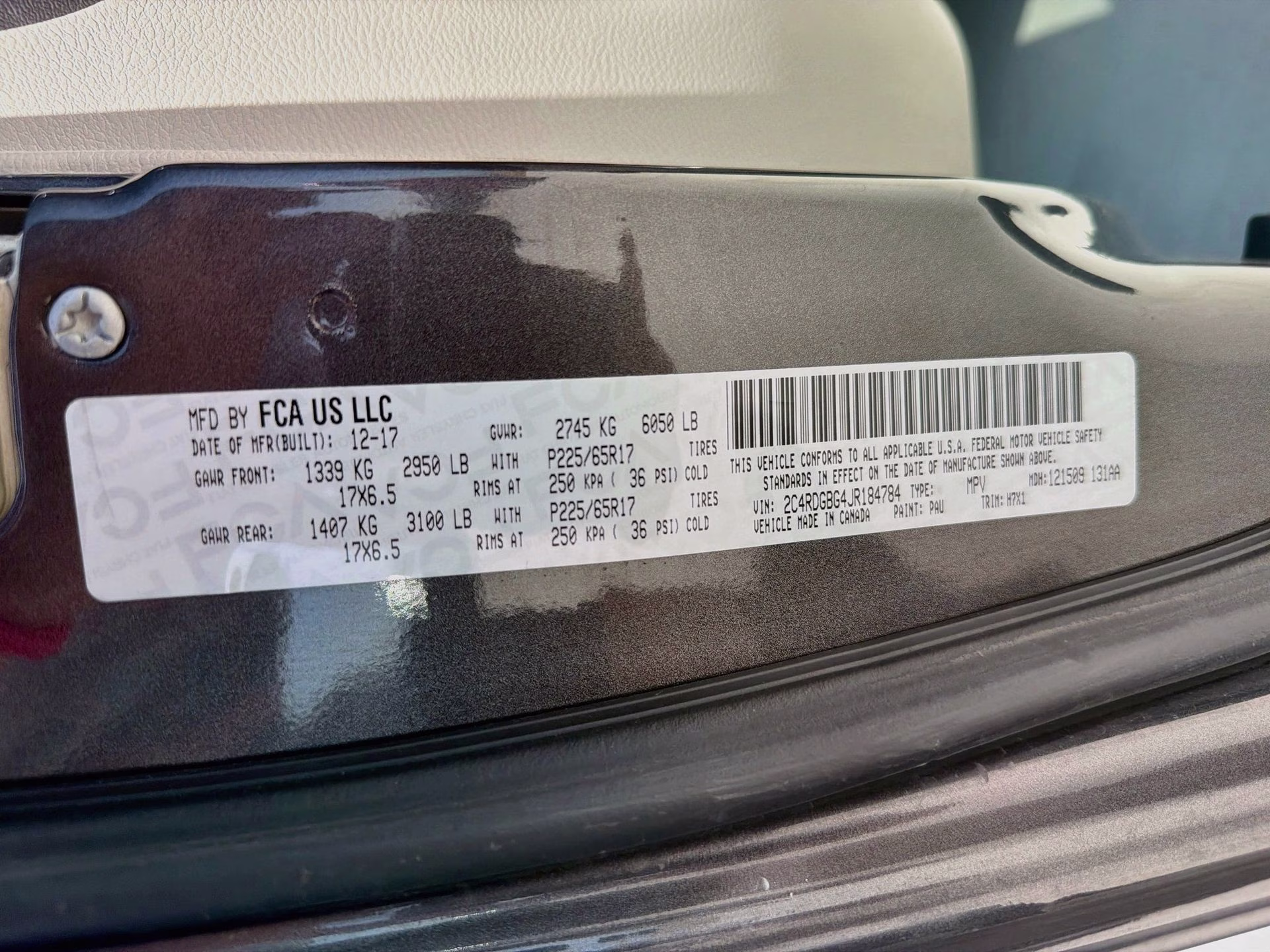 2018 Granite Pearlcoat Dodge Grand Caravan SE FWD Van