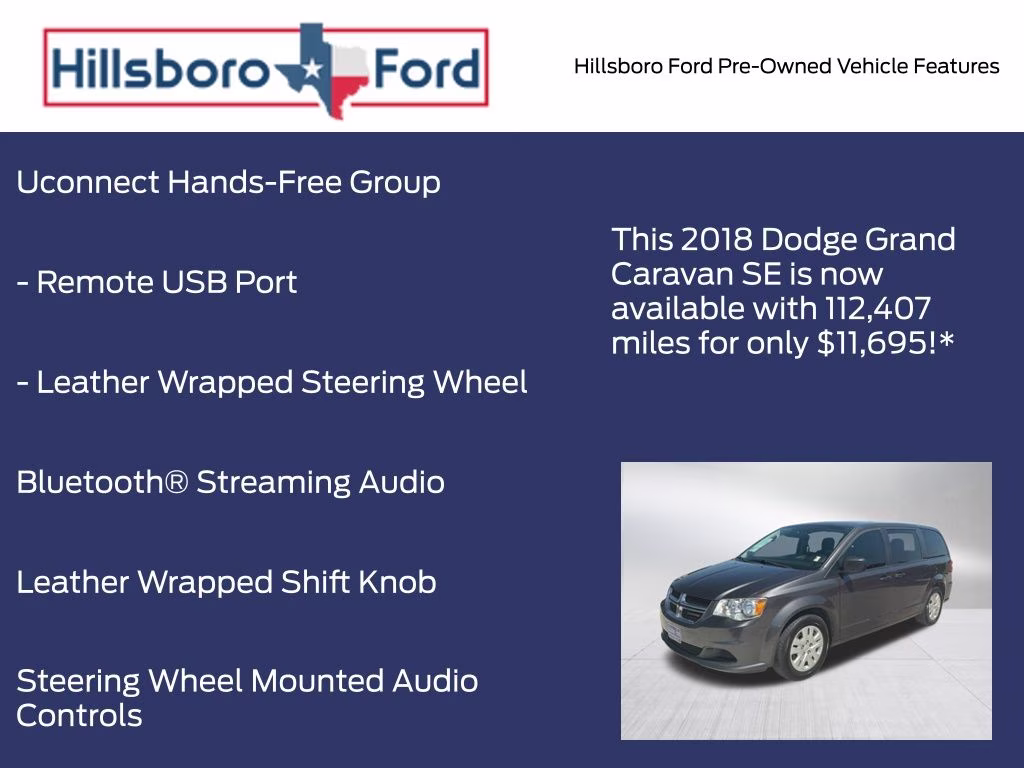 2018 Granite Pearlcoat Dodge Grand Caravan SE FWD Van