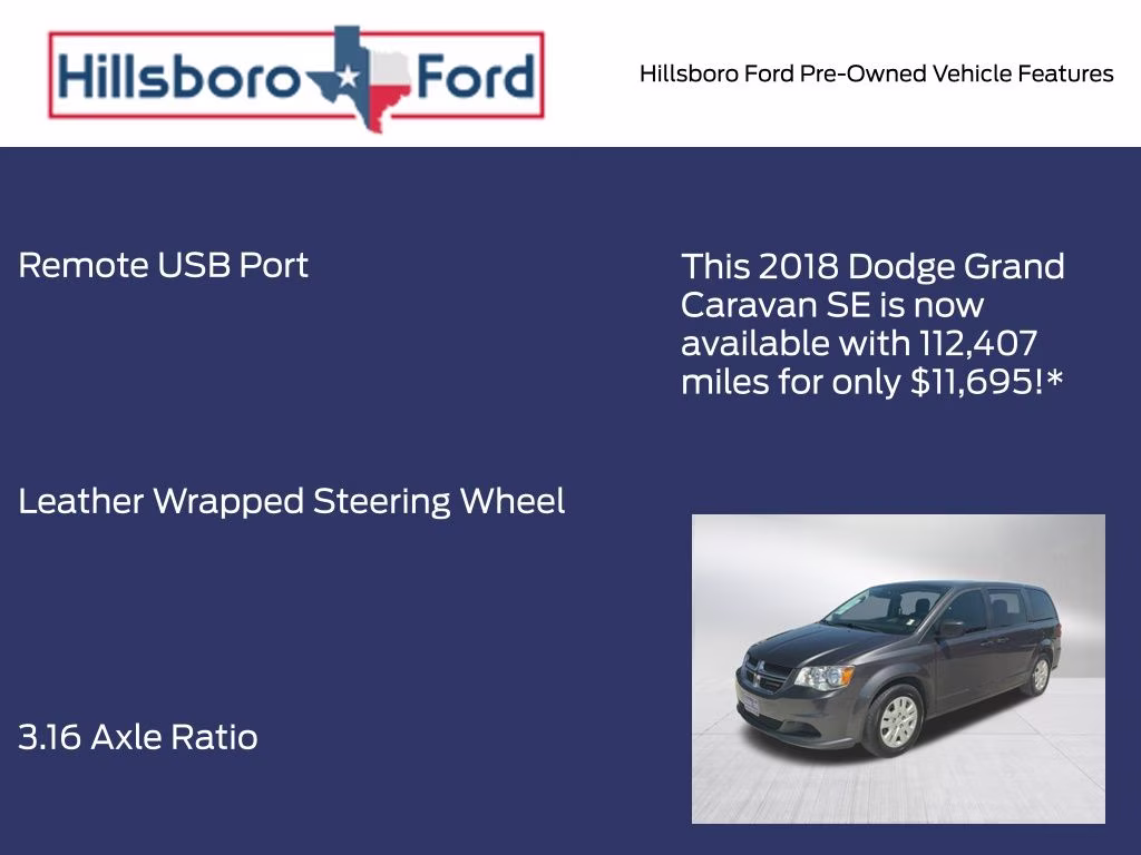 2018 Granite Pearlcoat Dodge Grand Caravan SE FWD Van