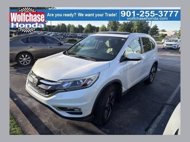 2015 White Diamond Pearl Honda CR-V Touring AWD SUV