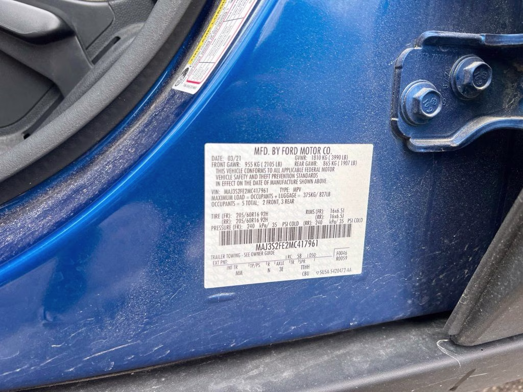 2021 Lightning Blue Ford EcoSport S FWD SUV