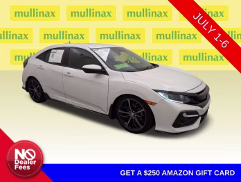 2021 Platinum White Pearl Honda Civic Sport FWD Hatchback