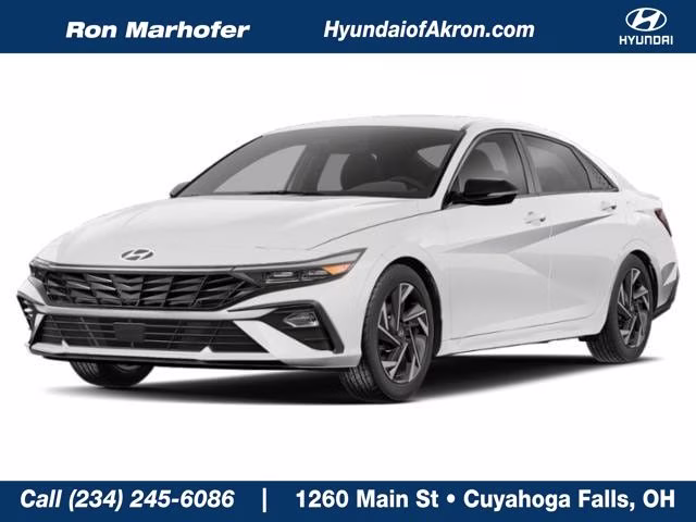 2025 Serenity White Hyundai Elantra Hybrid SEL Sport FWD Sedan