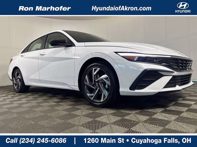 2025 Serenity White Hyundai Elantra Hybrid SEL Sport FWD Sedan