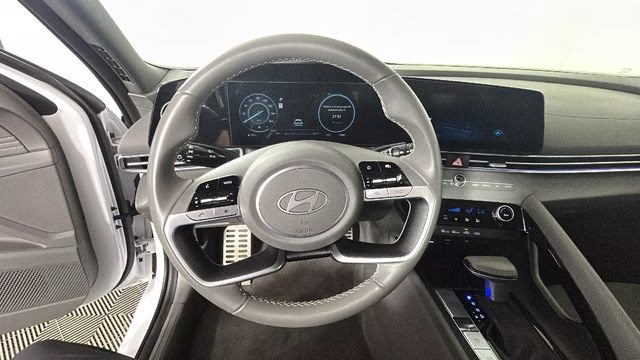 2025 Serenity White Hyundai Elantra Hybrid SEL Sport FWD Sedan
