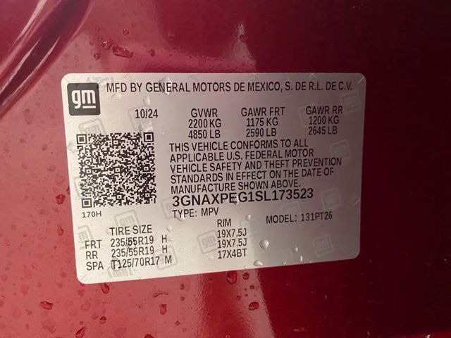 2025 Radiant Red Tintcoat Chevrolet Equinox LT AWD SUV