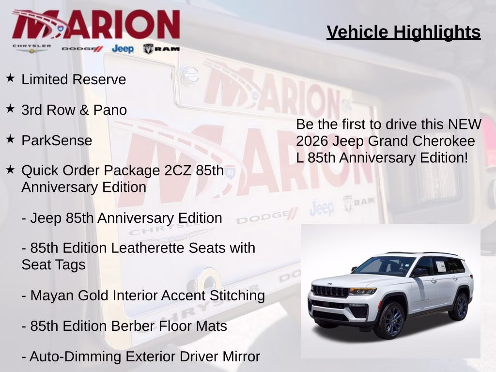 2026 Bright White Clearcoat Jeep Grand Cherokee L Limited 4X4 SUV