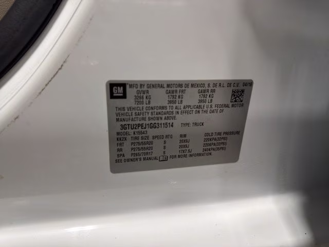 2016 White Frost Tricoat GMC Sierra 1500 Denali 4X4 Truck