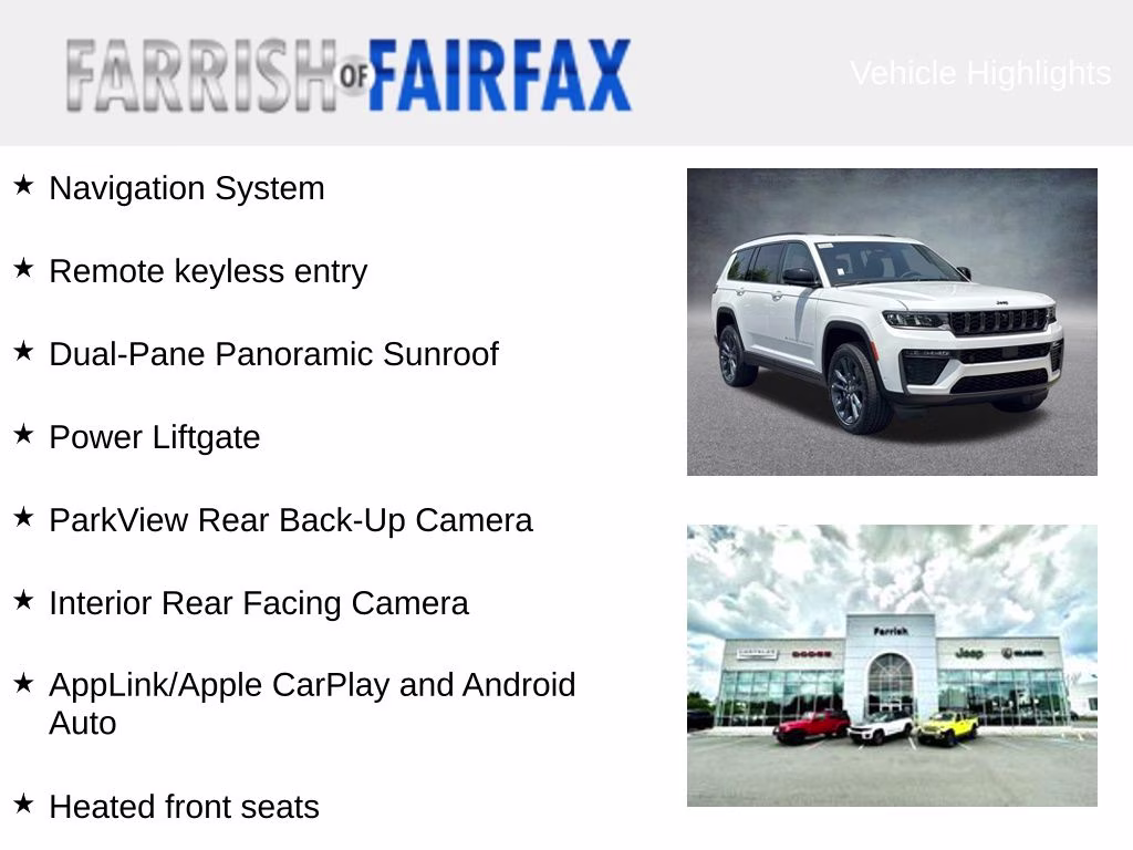 2026 Bright White Clearcoat Jeep Grand Cherokee L Limited 4X4 SUV