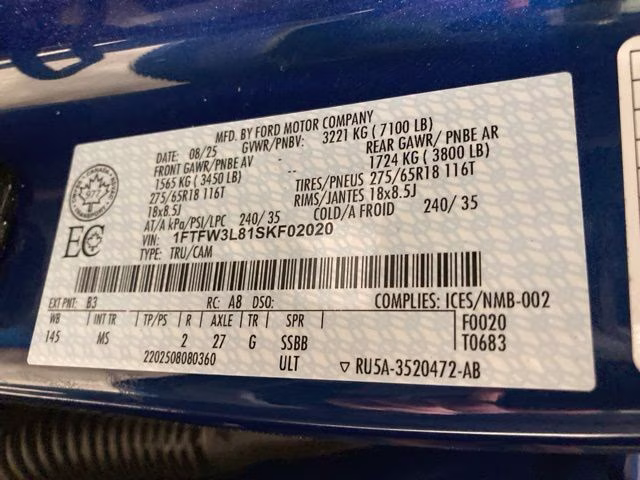 2025 Atlas Blue Metallic Ford F-150 XLT 4X4 Truck