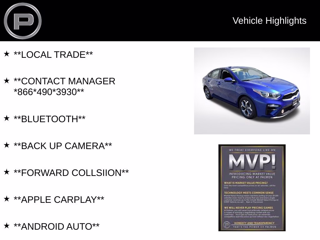 2021 Deep Sea Blue Kia Forte LXS FWD Sedan