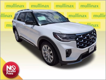 2026 Star White Metallic Tri-Coat Ford Explorer Platinum RWD SUV
