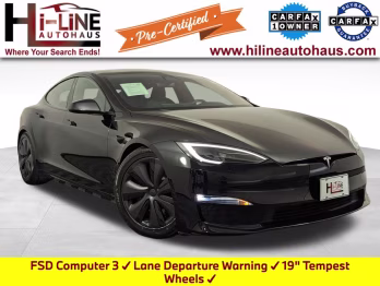 2023 Black Tesla Model S Standard Range AWD Hatchback