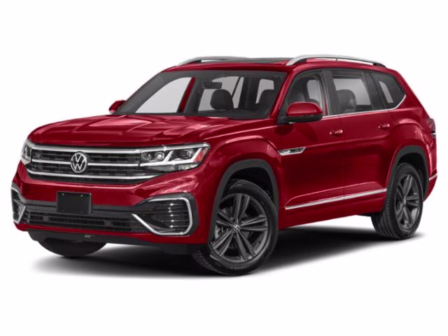 2021 Red Volkswagen Atlas 3.6L V6 SEL R-Line FWD SUV