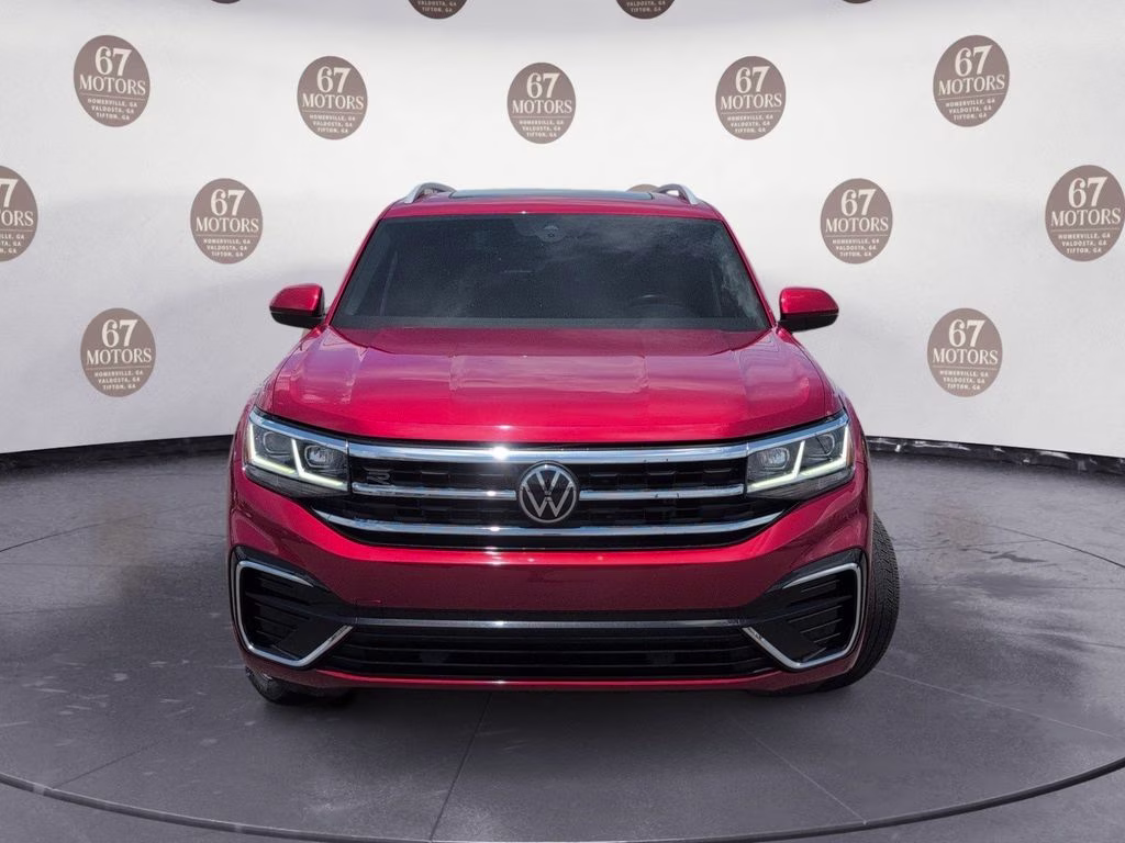 2021 Red Volkswagen Atlas 3.6L V6 SEL R-Line FWD SUV
