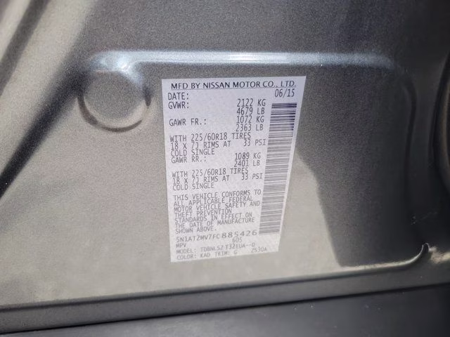 2015 Gun Metallic Nissan Rogue SL AWD SUV