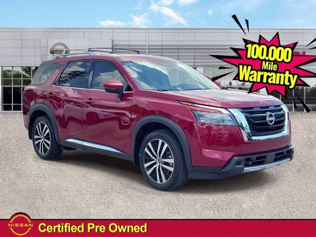 2025 Scarlet Ember Tintcoat Nissan Pathfinder Platinum FWD SUV