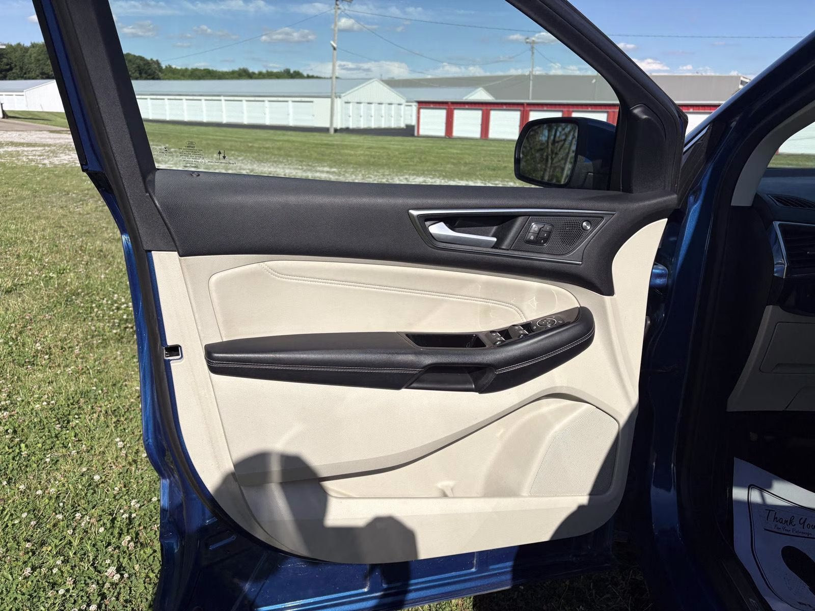 2020 Atlas Blue Ford Edge Titanium AWD SUV