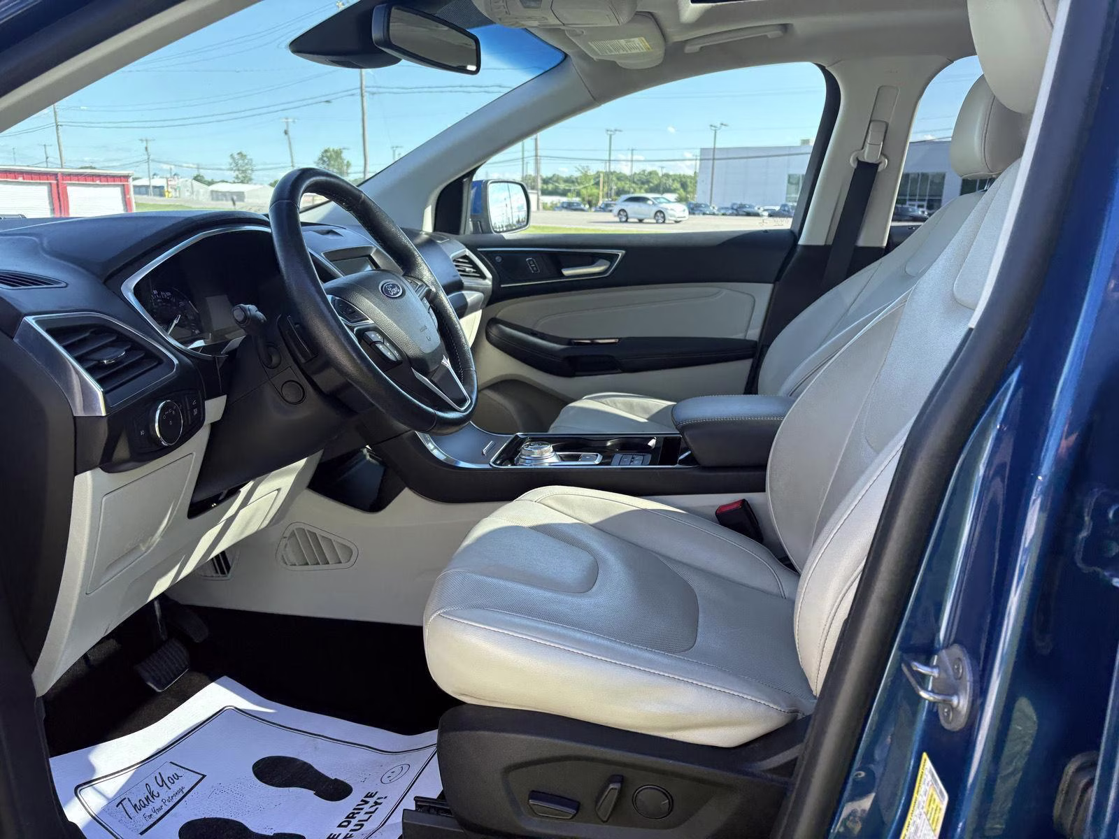 2020 Atlas Blue Ford Edge Titanium AWD SUV
