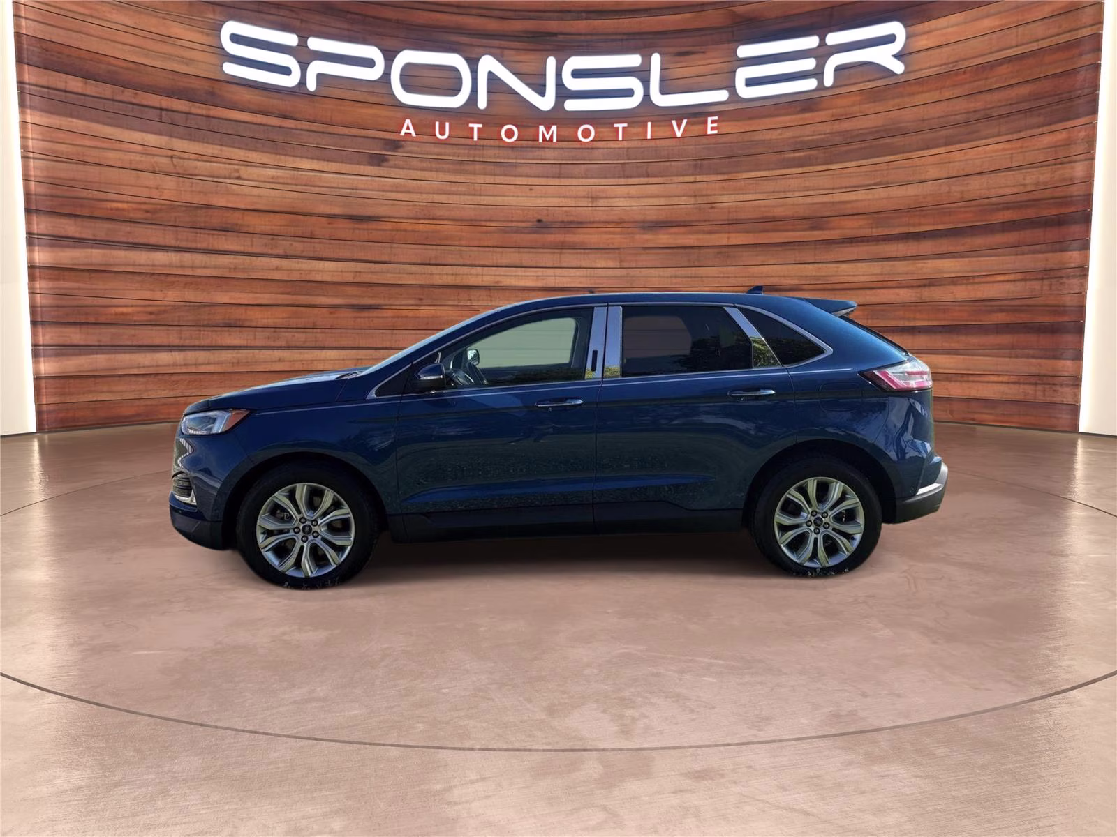 2020 Atlas Blue Ford Edge Titanium AWD SUV