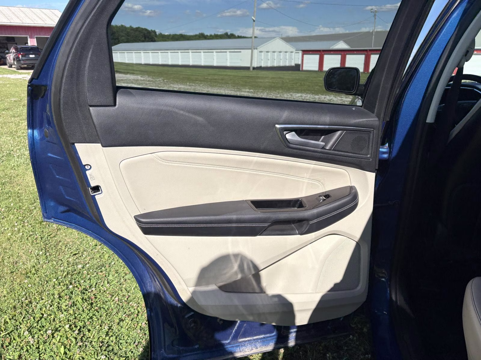 2020 Atlas Blue Ford Edge Titanium AWD SUV