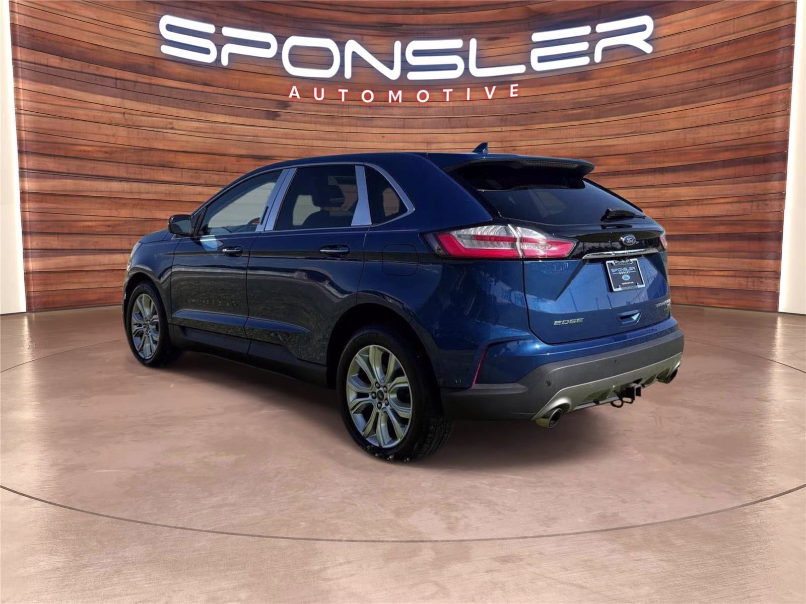 2020 Atlas Blue Ford Edge Titanium AWD SUV