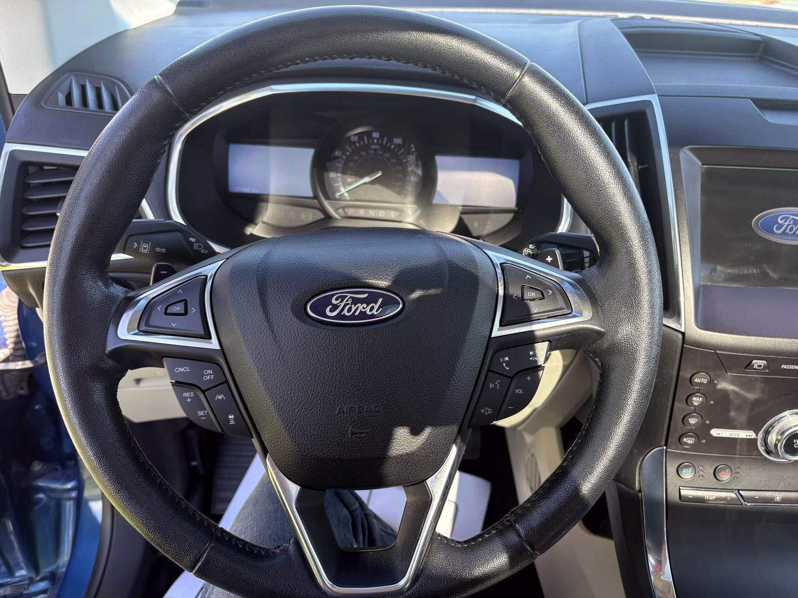 2020 Atlas Blue Ford Edge Titanium AWD SUV