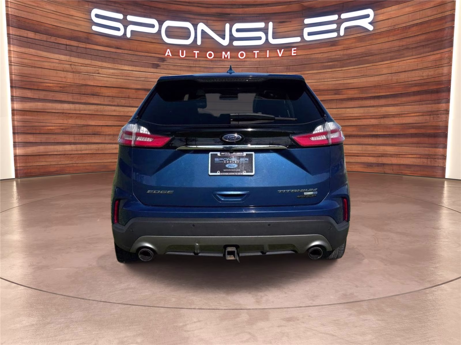 2020 Atlas Blue Ford Edge Titanium AWD SUV