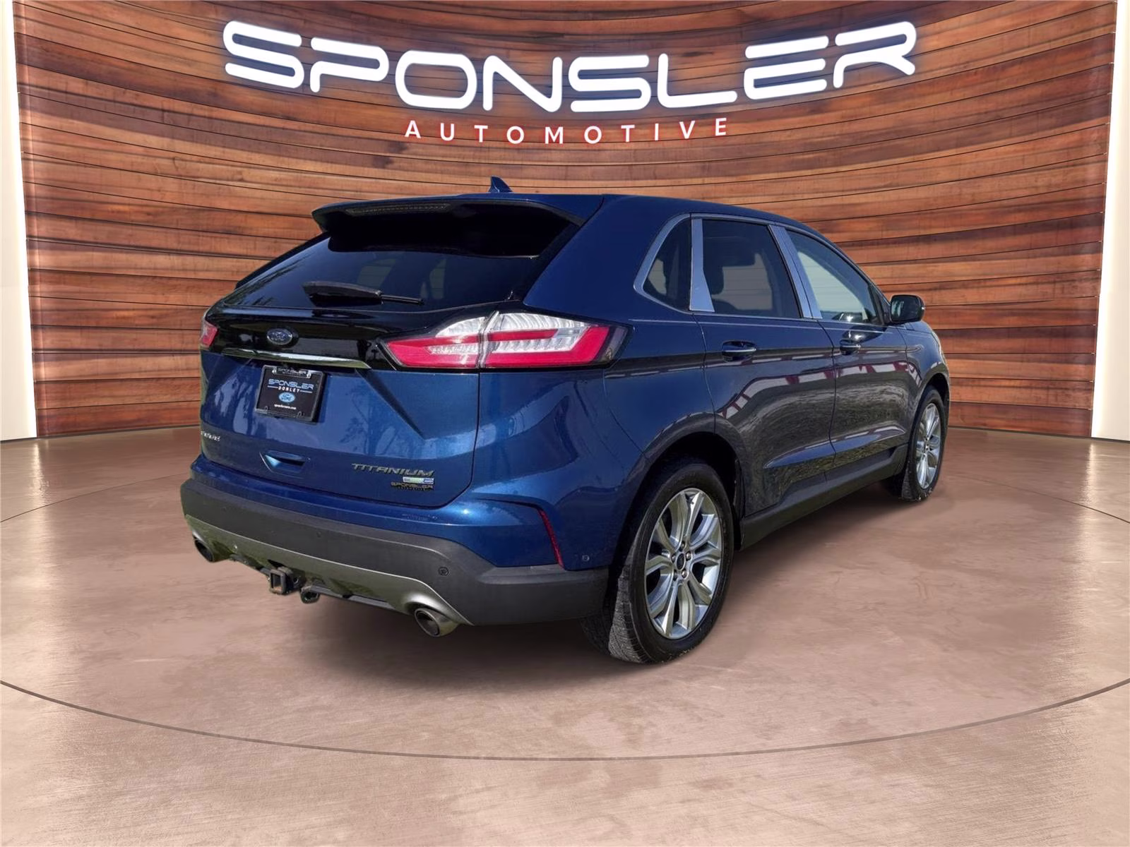 2020 Atlas Blue Ford Edge Titanium AWD SUV