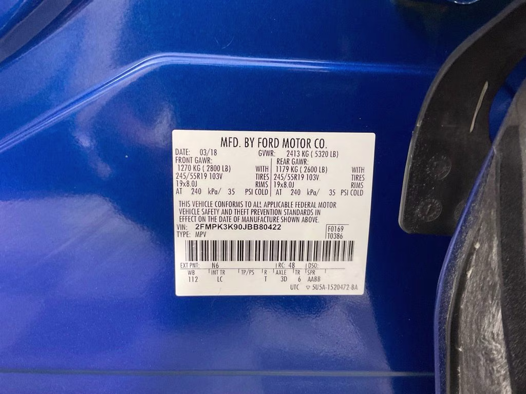 2018 Lightning Blue Metallic Ford Edge Titanium FWD SUV