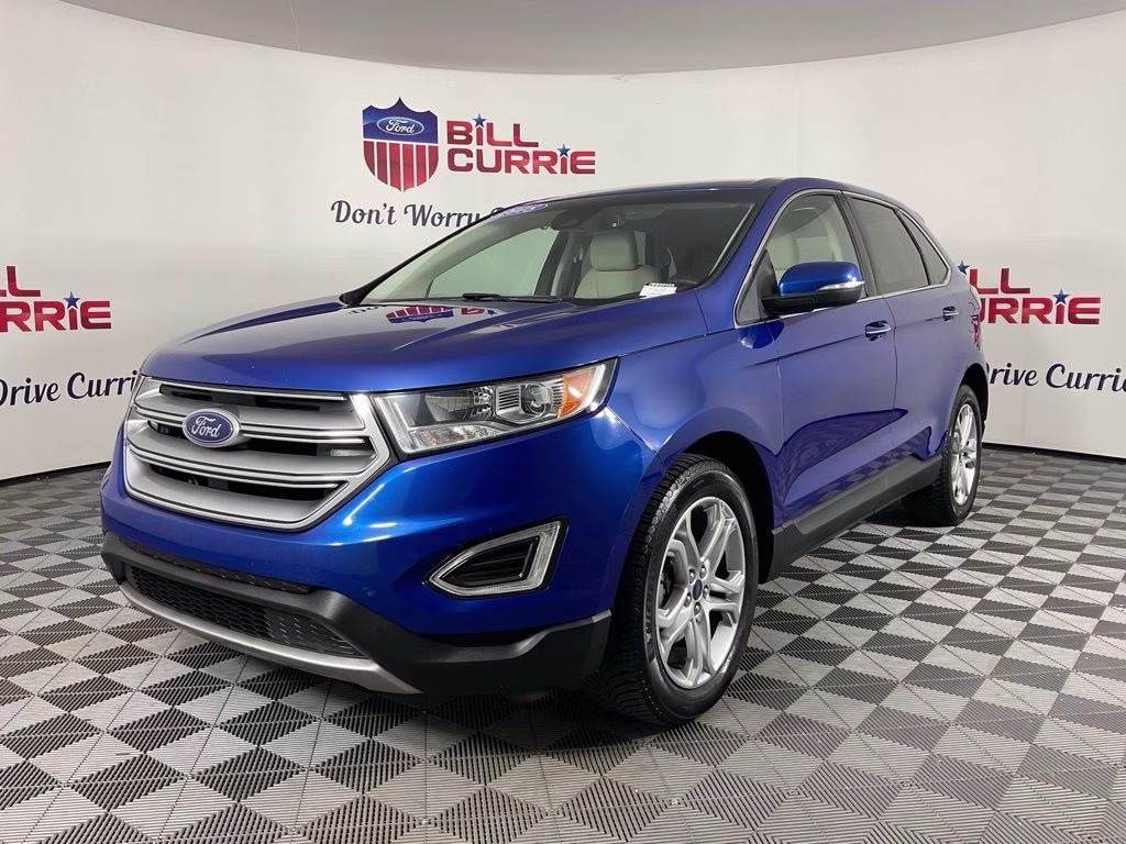 2018 Lightning Blue Metallic Ford Edge Titanium FWD SUV