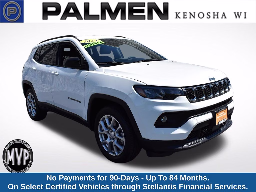 2024 Bright White Clearcoat Jeep Compass Latitude Lux 4X4 SUV