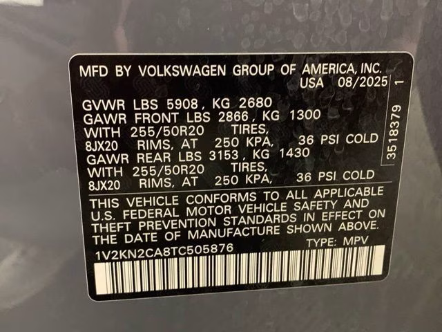 2026 Pure Gray Volkswagen Atlas 2.0T SE w/Technology AWD SUV