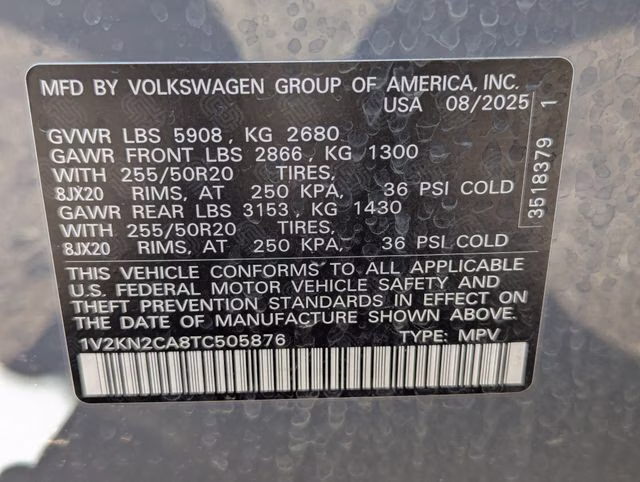 2026 Gray Volkswagen Atlas 2.0T SE w/Technology AWD SUV