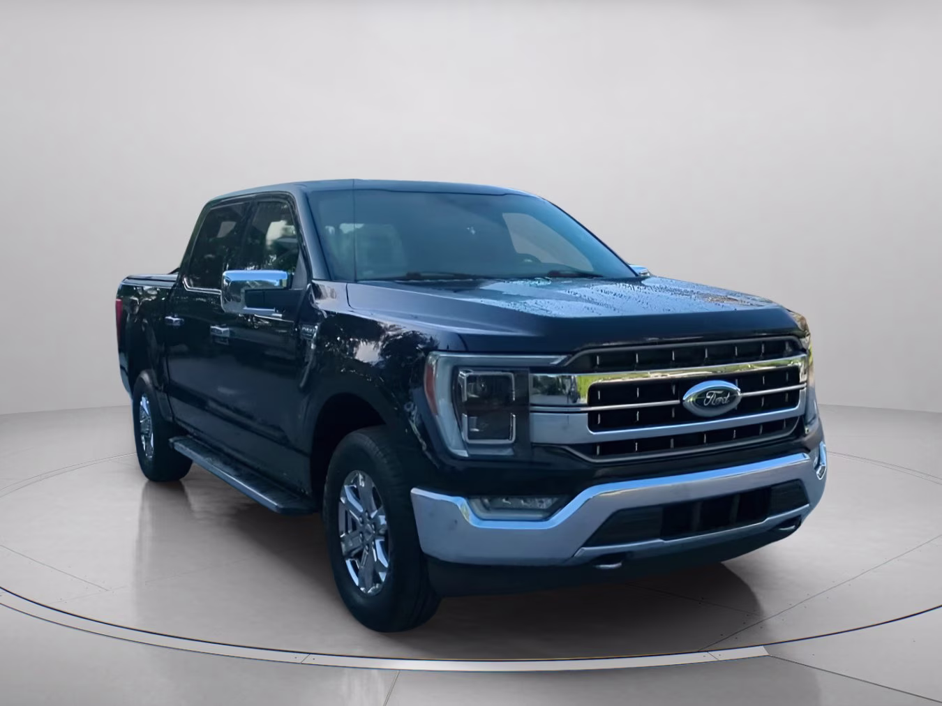 2021 Antimatter Blue Metallic Ford F-150 LARIAT Crew Cab Pickup 4X4 Truck