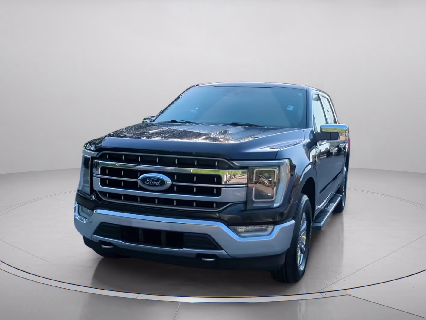 2021 Antimatter Blue Metallic Ford F-150 LARIAT Crew Cab Pickup 4X4 Truck
