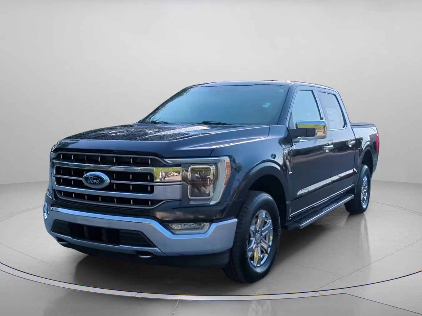 2021 Antimatter Blue Metallic Ford F-150 LARIAT Crew Cab Pickup 4X4 Truck