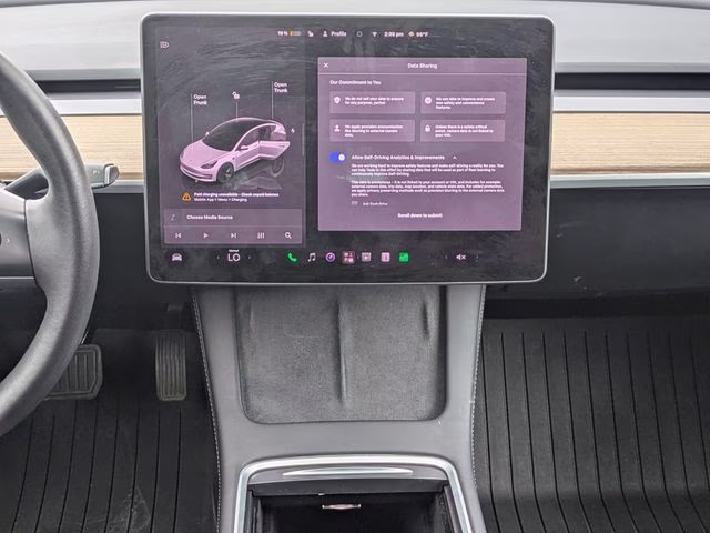 2023 White Tesla Model 3 Base RWD Sedan