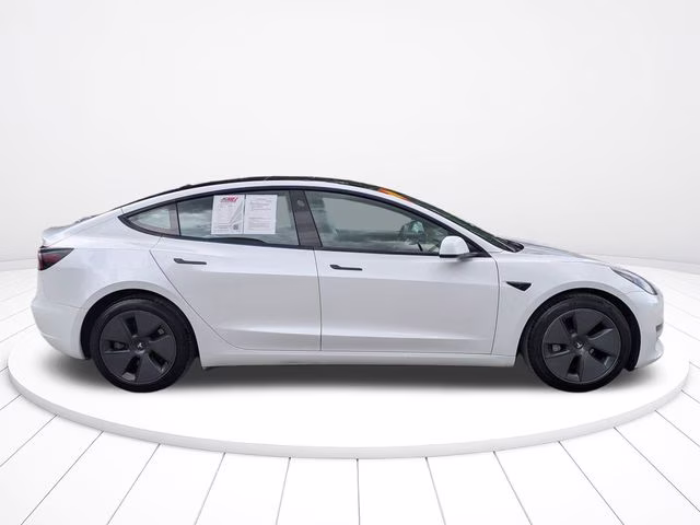2023 White Tesla Model 3 Base RWD Sedan