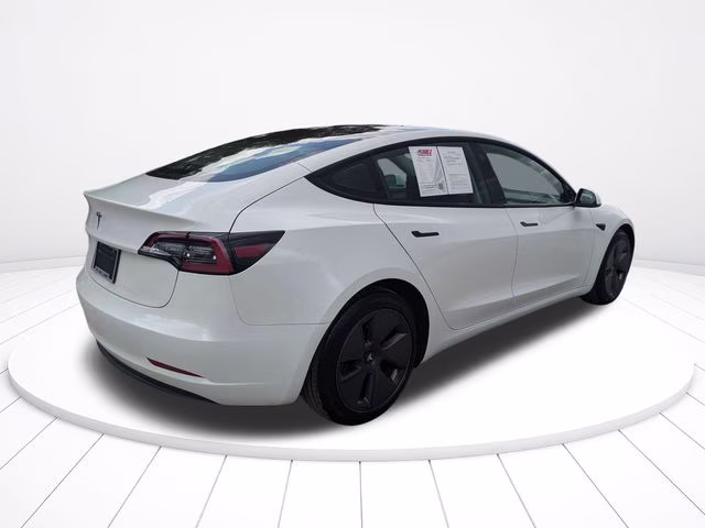 2023 White Tesla Model 3 Base RWD Sedan