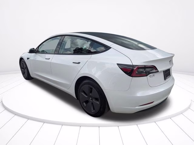 2023 White Tesla Model 3 Base RWD Sedan