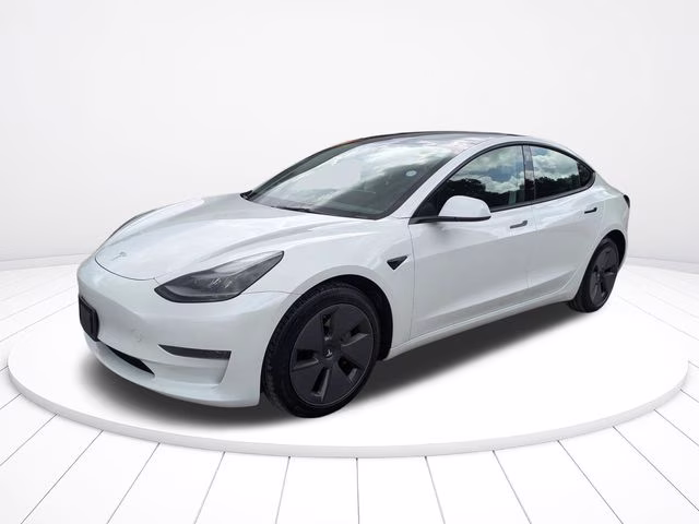 2023 White Tesla Model 3 Base RWD Sedan