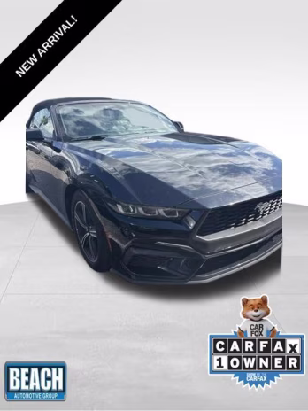 2025 Shadow Black Ford Mustang EcoBoost Premium RWD Convertible